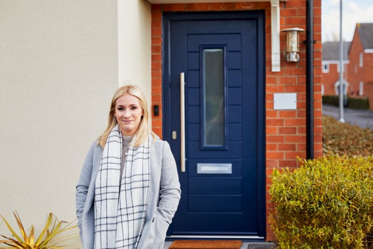 French navy blue comp door