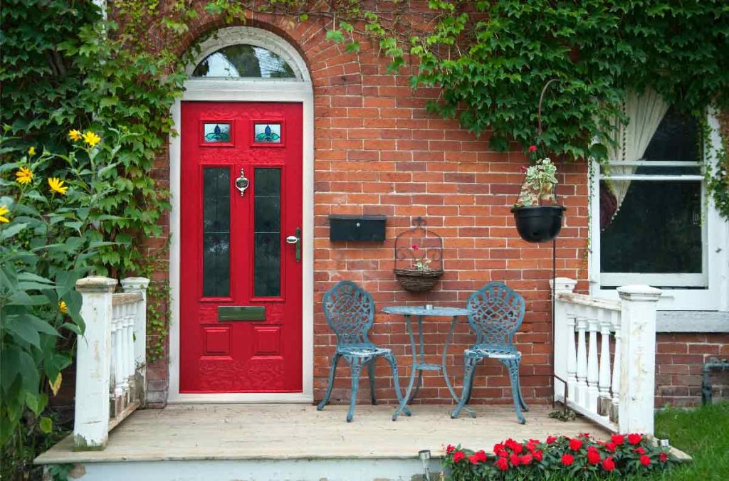 Coloured composite doors