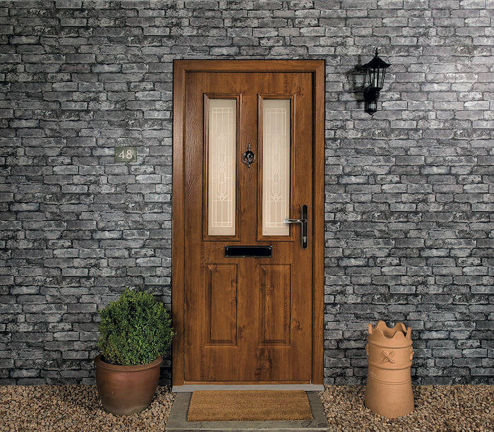 dark wood composite front door