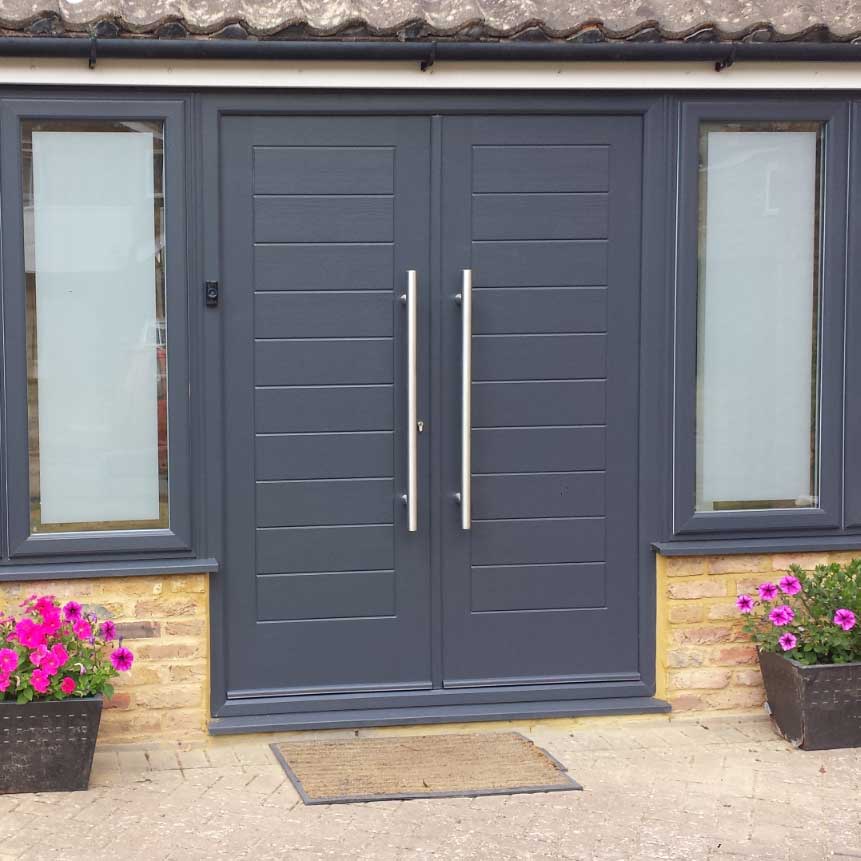 grey composite french doors