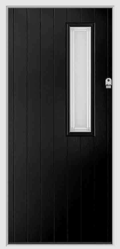 black composite external door
